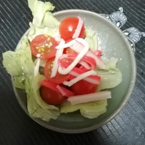 カニかまトマトレタスサラダ